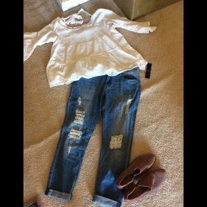 G by Giuliana distressed jeans with sequin patches